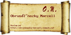 Obrusánszky Marcell névjegykártya